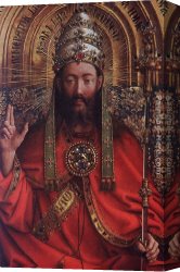 God Speed Canvas Paintings - The Ghent Altarpiece God Almighty [detail] by Jan van Eyck